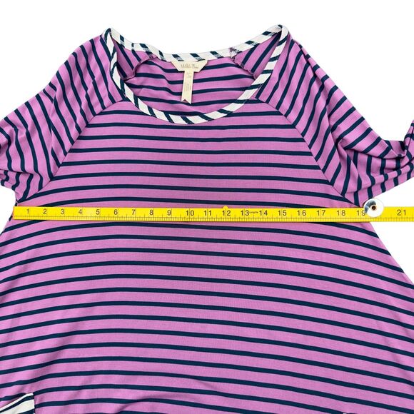 Matilda Jane Long Sleeve Top Womens Size Large Purple Stripe Front Pockets - Picture 14 of 14